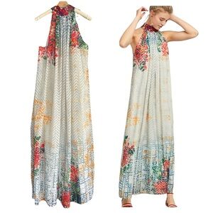 Bhanuni by JYOTI | Anthropologie | The Marilla Maxi Dress Halter Embroidery Boho